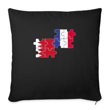 Bahrain France Flag of Bahraini - Sofa pillowcase 17,3'' x 17,3'' (45 x 45 cm) - black - Front
