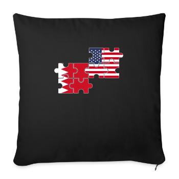Bahrain United States Heartbeat Flag American Bahraini - Sofa pillowcase 17,3'' x 17,3'' (45 x 45 cm) - black - Front