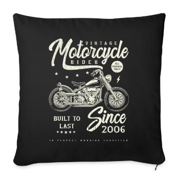Moto Vintage Motards Moto Anniversaire 2006 - Housse de coussin décorative 45 x 45 cm - noir - Devant