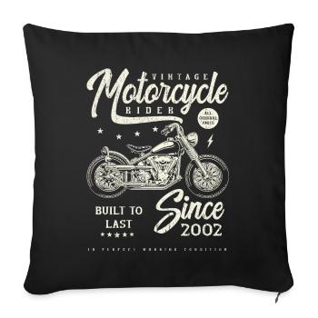 Vintage Motorcycle Bikers Motorbike Birthday 2002 - Sofa pillowcase 17,3'' x 17,3'' (45 x 45 cm) - black - Front