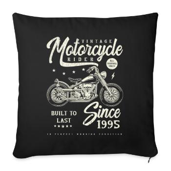 Moto Vintage Motards Moto Anniversaire 1995 - Housse de coussin décorative 45 x 45 cm - noir - Devant