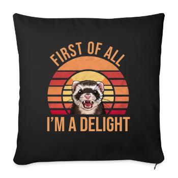 Tout d’abord, je suis un délice - Vintage Sunset - Housse de coussin décorative 45 x 45 cm - noir - Devant