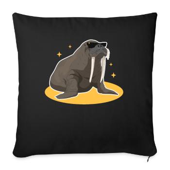 Walross Walroß Walrus Walrosse Geschenk - Sofakissenbezug 45 x 45 cm - Schwarz - Vorne