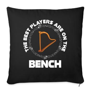 Les meilleurs joueurs s’assoient sur le banc de la harpe - Housse de coussin décorative 45 x 45 cm - noir - Devant