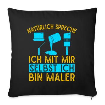 Maître peintre Parlez-moi moi-même Idée de peintre - Housse de coussin décorative 45 x 45 cm - noir - Devant