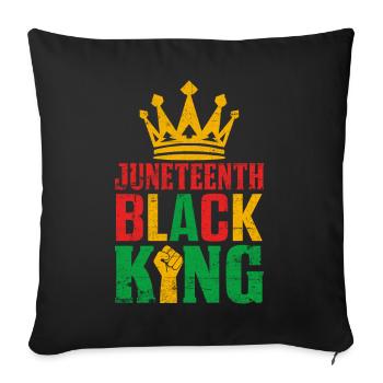 Juneteenth Black King Drôle Histoire Noire Africain - Housse de coussin décorative 45 x 45 cm - noir - Devant