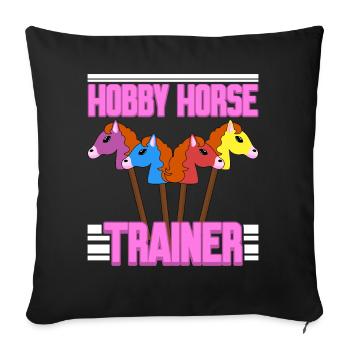 Hobby Cheval Hobby Équitation - Housse de coussin décorative 45 x 45 cm - noir - Devant
