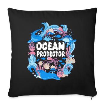 Environmental Protection, Nature Conservation, Ocean Protector, Planet - Sofa pillowcase 17,3'' x 17,3'' (45 x 45 cm) - black - Front