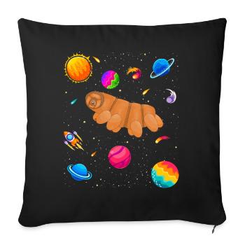 Tardigrades in space! Nerd, Geek Science - Sofa pillowcase 17,3'' x 17,3'' (45 x 45 cm) - black - Front