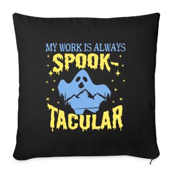 Paranormal Ghost Hunter Mon travail est effrayant - Housse de coussin décorative 45 x 45 cm - noir - Devant