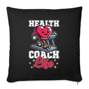 Health Coach Life Fitness Trainer Workout Lover - Sofa pillowcase 17,3'' x 17,3'' (45 x 45 cm) - black - Front