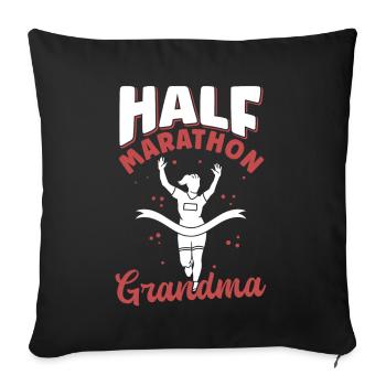 Half Marathon Grandma Half Marathon Gift - Sofa pillowcase 17,3'' x 17,3'' (45 x 45 cm) - black - Front