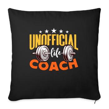 Health Coach Unofficial Life Coach Fitness Trainer - Sofa pillowcase 17,3'' x 17,3'' (45 x 45 cm) - black - Front