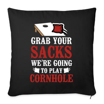 Cornhole Team Bean Bag Player - Sofakissenbezug 45 x 45 cm - Schwarz - Vorne