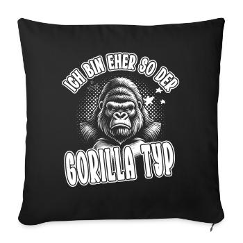 Je suis plutôt du genre gorille : Drôle de singe - Housse de coussin décorative 45 x 45 cm - noir - Devant