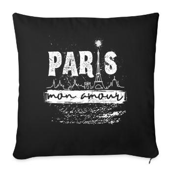 Paris Mon Amour: Romantic Design - Sofa pillowcase 17,3'' x 17,3'' (45 x 45 cm) - black - Front