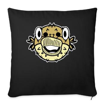 Poisson-globe heureux Poisson-globe - Housse de coussin décorative 45 x 45 cm - noir - Devant