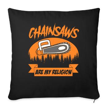 Chainsaw Fire Wood Chain Saw Chainsaws - Sofa pillowcase 17,3'' x 17,3'' (45 x 45 cm) - black - Front