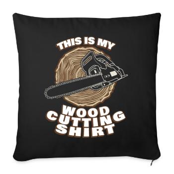 Scie à chaîne en bois de feu Tronçonneuses Tronçonneuse - Housse de coussin décorative 45 x 45 cm - noir - Devant