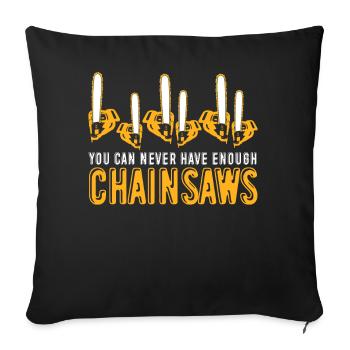 Chain Saw Chainsaws Chainsaw Fire Wood - Sofa pillowcase 17,3'' x 17,3'' (45 x 45 cm) - black - Front