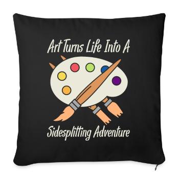 Artist Painter Graphic Sidesplitting Adventure - Sofa pillowcase 17,3'' x 17,3'' (45 x 45 cm) - black - Front