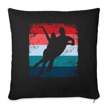 Patinage artistique Patinage artistique Patinage sur glace - Housse de coussin décorative 45 x 45 cm - noir - Devant