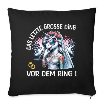 Enterrement de vie de garçon Mariée Enterrement de vie de jeune fille Grondement de femmes - Housse de coussin décorative 45 x 45 cm - noir - Devant