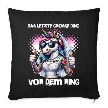 Enterrement de vie de garçon Mariée Enterrement de vie de jeune fille Grondement de femmes - Housse de coussin décorative 45 x 45 cm - noir - Devant