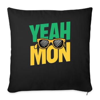 yes Mon Jamaican Jamaica Vacation Reggae Retro - Sofa pillowcase 17,3'' x 17,3'' (45 x 45 cm) - black - Front
