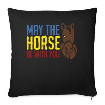Horse Horses Riding Haflinger - Sofa pillowcase 17,3'' x 17,3'' (45 x 45 cm) - black - Front