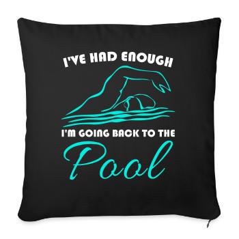 Piscine Triathlon Nageur - Housse de coussin décorative 45 x 45 cm - noir - Devant