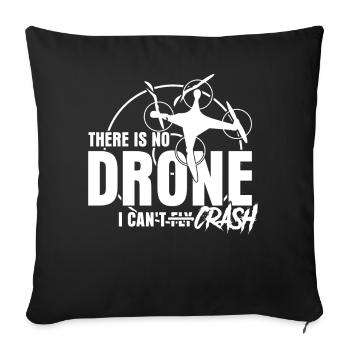 Crash de drone quadricoptère FPV Drones - Housse de coussin décorative 45 x 45 cm - noir - Devant