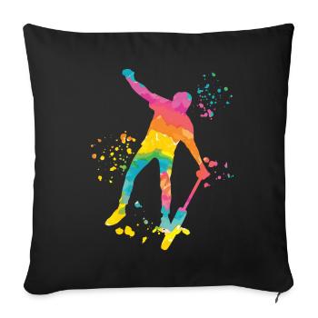 Unicyclist unicycle unicycle - Sofa pillowcase 17,3'' x 17,3'' (45 x 45 cm) - black - Front