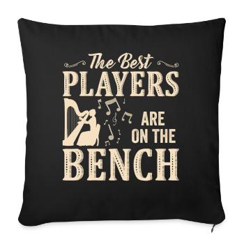 Les meilleurs joueurs s’assoient sur le banc de la harpe - Housse de coussin décorative 45 x 45 cm - noir - Devant