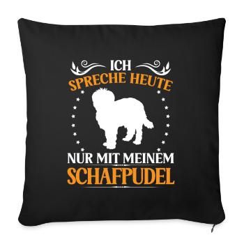 Sheep Poodle Talk only to Sheep Poodle - Sofa pillowcase 17,3'' x 17,3'' (45 x 45 cm) - black - Front
