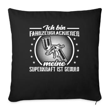 Vehicle painter is patient painter - Sofa pillowcase 17,3'' x 17,3'' (45 x 45 cm) - black - Front