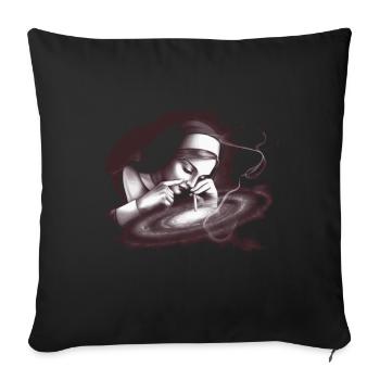 L’art d’une religieuse rencontre la controverse - Housse de coussin décorative 45 x 45 cm - noir - Devant