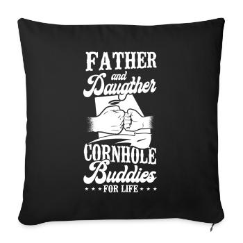 Joueur de sac de haricots de l’équipe Cornhole - Housse de coussin décorative 45 x 45 cm - noir - Devant