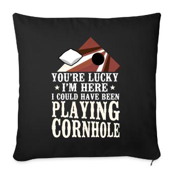 Cornhole Team Bean Bag Player - Sofakissenbezug 45 x 45 cm - Schwarz - Vorne