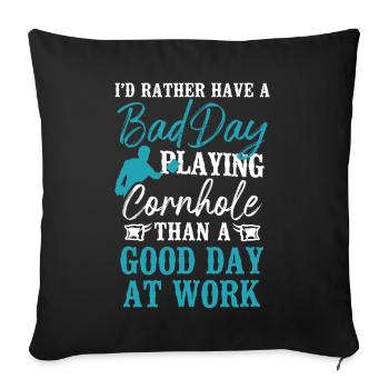 Cornhole Team Bean Bag Player - Sofa pillowcase 17,3'' x 17,3'' (45 x 45 cm) - black - Front
