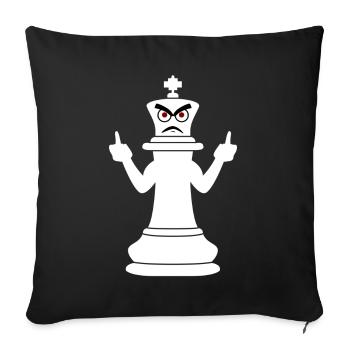 Middle Finger Chess Player Chess Pieces - Sofakissenbezug 45 x 45 cm - Schwarz - Vorne