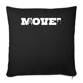 Move Chess Pieces Chess Player - Sofakissenbezug 45 x 45 cm - Schwarz - Vorne