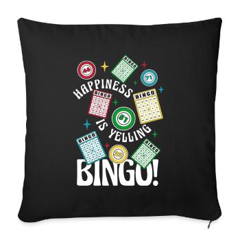 Le bonheur, c’est de crier bingo caller daubers - Housse de coussin décorative 45 x 45 cm - noir - Devant