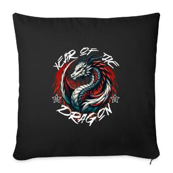 Year of the Dragon 2024 - Chinese Zodiac - Sofa pillowcase 17,3'' x 17,3'' (45 x 45 cm) - black - Front