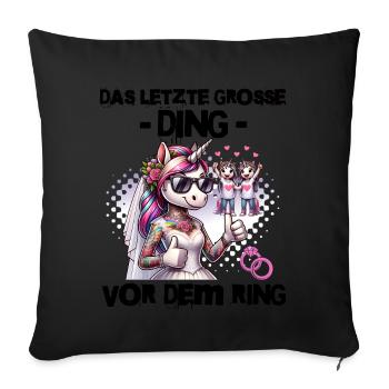 Enterrement de vie de garçon Mariée Enterrement de vie de jeune fille Grondement de femmes - Housse de coussin décorative 45 x 45 cm - noir - Devant