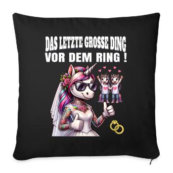 Enterrement de vie de garçon Mariée Enterrement de vie de jeune fille Grondement de femmes - Housse de coussin décorative 45 x 45 cm - noir - Devant