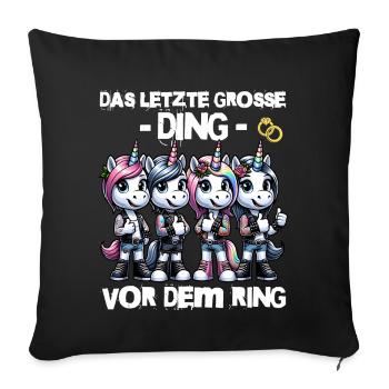 Enterrement de vie de garçon Mariée Enterrement de vie de jeune fille Grondement de femmes - Housse de coussin décorative 45 x 45 cm - noir - Devant