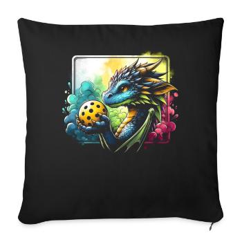Passionné de pickleball, amateur de cerf-volant, paddle - Housse de coussin décorative 45 x 45 cm - noir - Devant