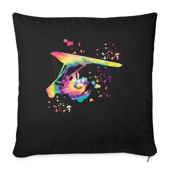 Paratrike Moteur Deltaglider Deltatrike - Housse de coussin décorative 45 x 45 cm - noir - Devant