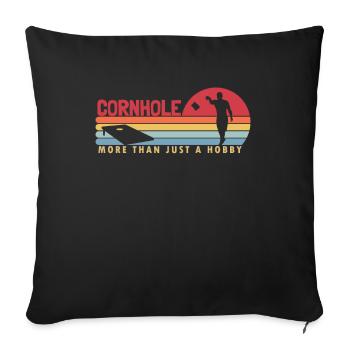 Cornhole plus qu’un passe-temps Sacs de haricots Plateaux de jeu - Housse de coussin décorative 45 x 45 cm - noir - Devant